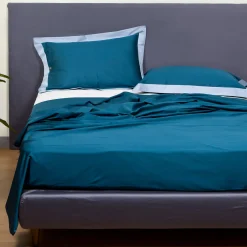 Alessandro Di Marco Set di biancheria da letto estiva - Blu petrolio