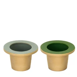 Internoitaliano Set di due cachepot Pofi verde e azzurro