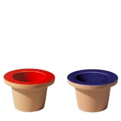 Internoitaliano Set di due cachepot Pofi rosso e blu
