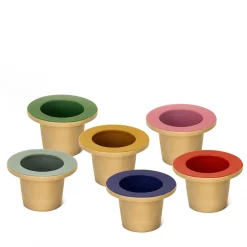 Internoitaliano Set di due cachepot Pofi rosso e blu