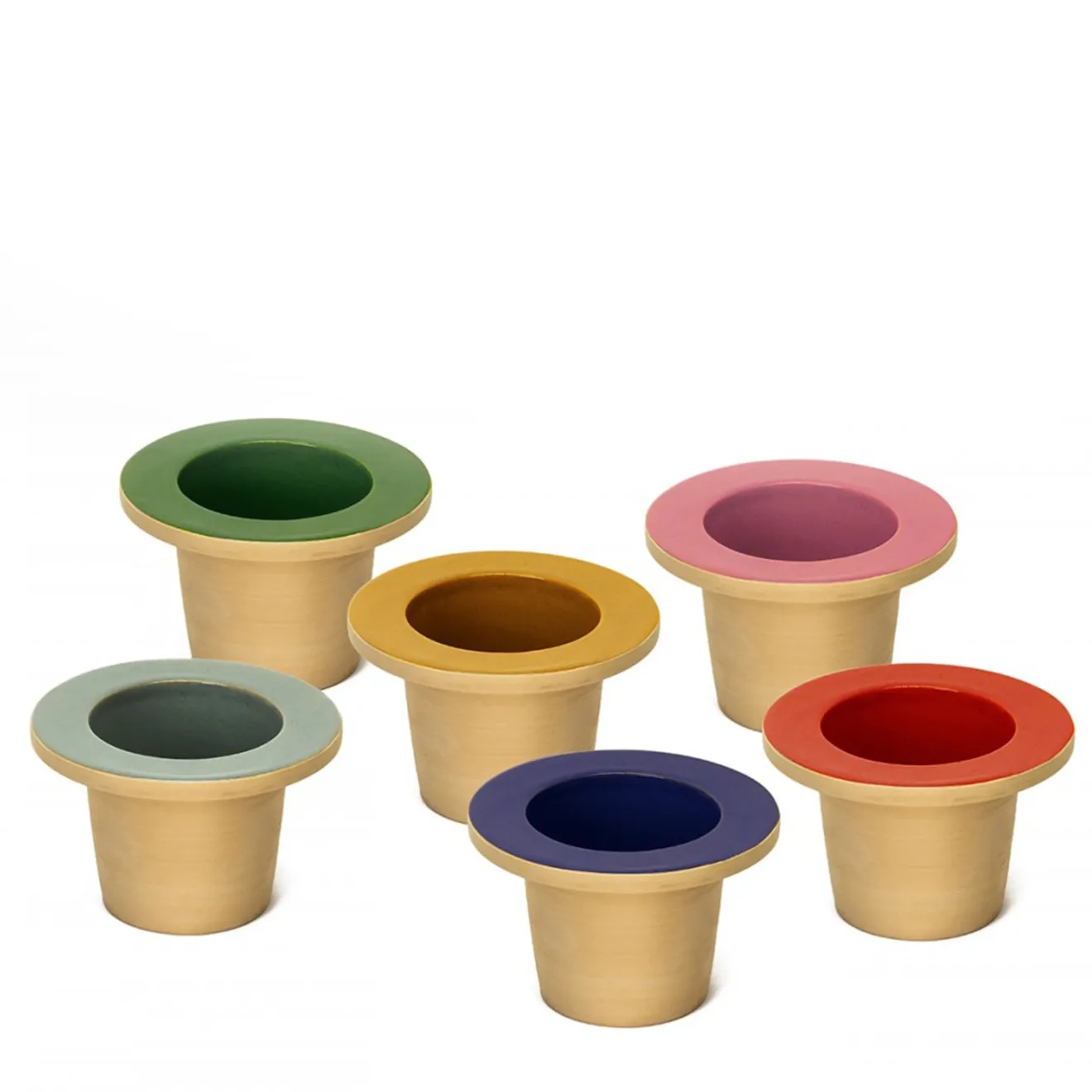 Internoitaliano Set di due cachepot Pofi rosso e blu