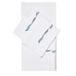 Verderoccia Set di lenzuola Tuffo Bianco e Blu Assisi US King