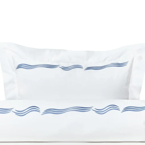 Verderoccia Set di lenzuola Tuffo Bianco e Blu Assisi US King