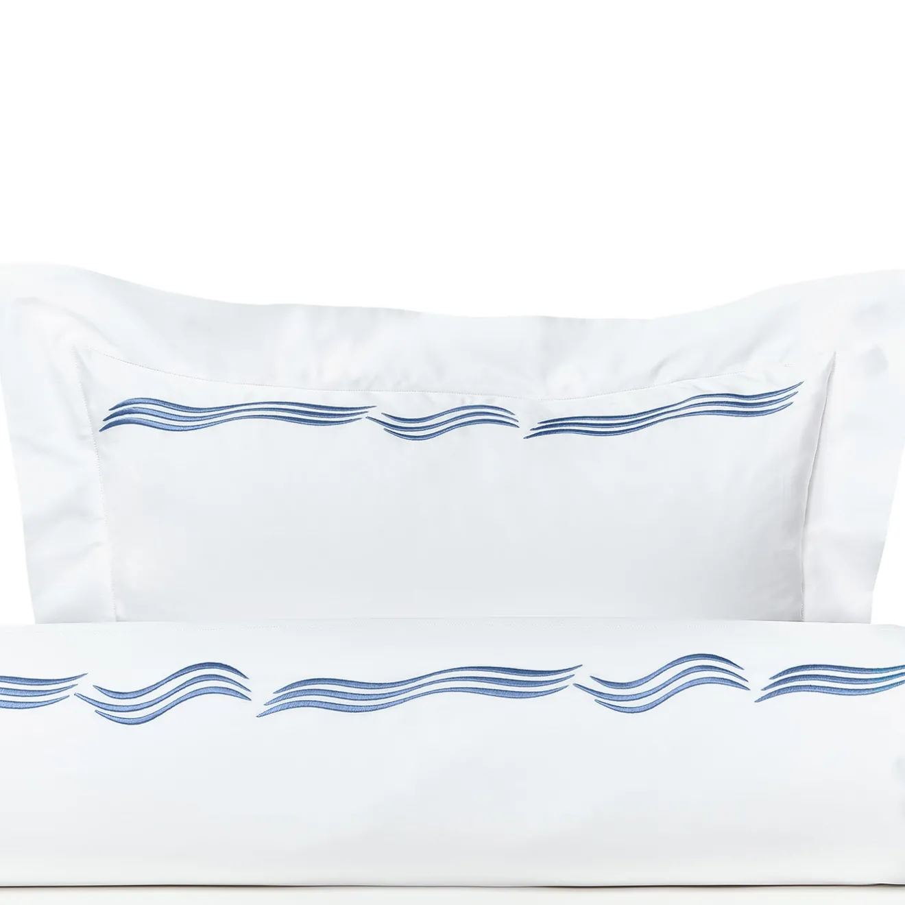 Verderoccia Set di lenzuola Tuffo Bianco e Blu Assisi US King