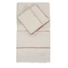 Once Milano Set di lino naturale Summer Bed con profili rosa vintage