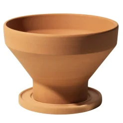 Internoitaliano Set di vasi e sottovasi per piante in terracotta Mira