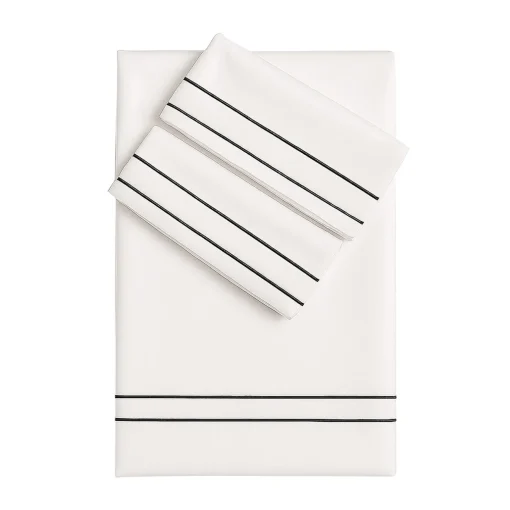 Biancoperla Set lenzuola Horizon in Cotone Satinato Bianco
