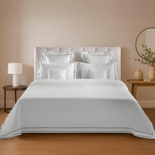 Biancoperla Set lenzuola Horizon in Cotone Satinato Bianco