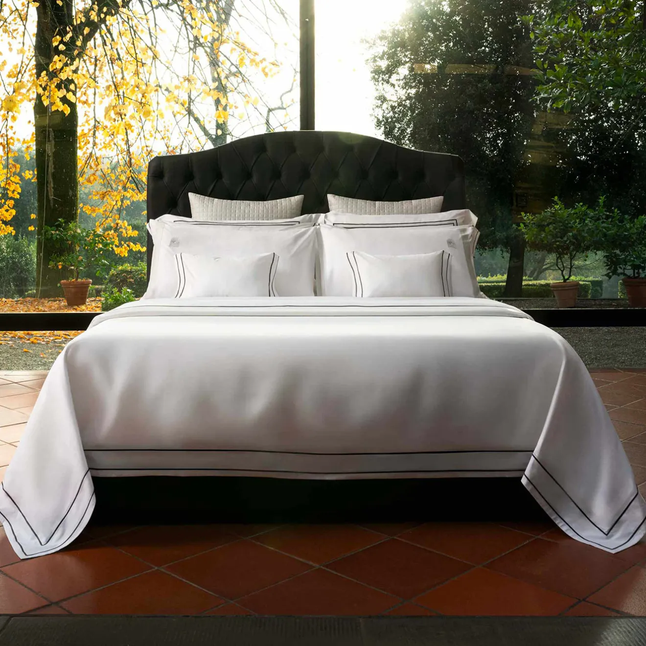Biancoperla Set lenzuola Horizon in Cotone Satinato Bianco