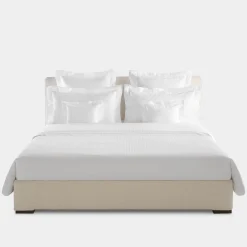 Biancoperla Set lenzuola Komodo in raso di cotone jacquard bianco
