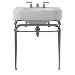 Devon&Devon Single Memphis Console in ceramica bianca e finitura cromata