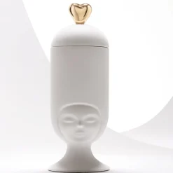 Bosa Sorella Clara In Love Vaso in ceramica bianca satinata con coperchio