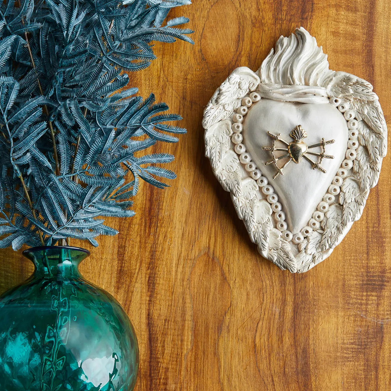 Cuore di Argilla SPADE SACRE CUORE IN CERAMICA BIANCA