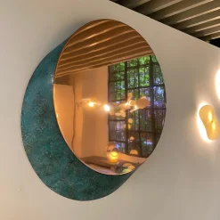 dAM Atelier Specchio da muro in rame verde Pavé