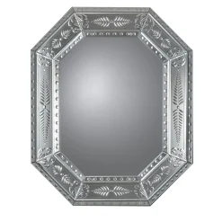 Barbini Specchio da muro Salviati ottagonale in argento
