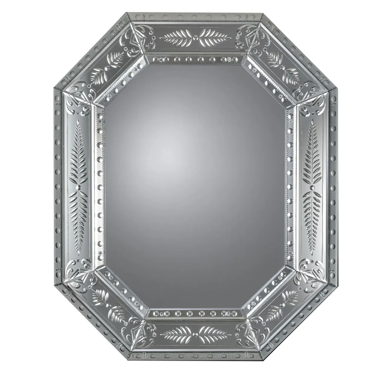 Barbini Specchio da muro Salviati ottagonale in argento
