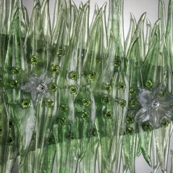 Barbini Specchio da parete Barena floreale in vetro di Murano