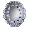 Barbini Specchio da parete Dancers in vetro di Murano blu e argento