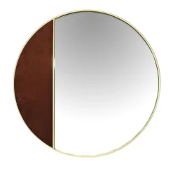 Borzalino Specchio da parete Half Moon medio in ottone