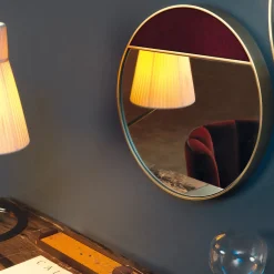 Borzalino Specchio da parete Half Moon medio in ottone