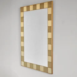 Matlight Milano Specchio da parete in vetro e ottone satinato
