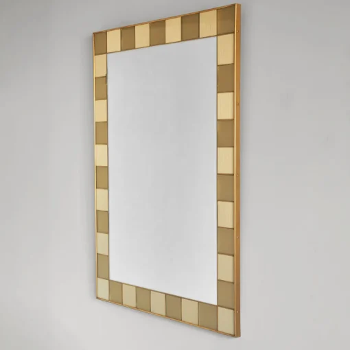 Matlight Milano Specchio da parete in vetro e ottone satinato