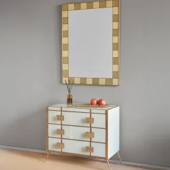 Matlight Milano Specchio da parete in vetro e ottone satinato