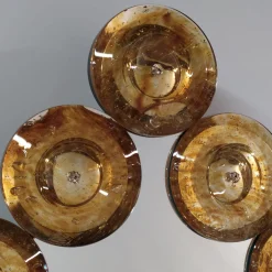 Fratelli Tosi Specchio da parete in vetro di Murano Goccia Ambra