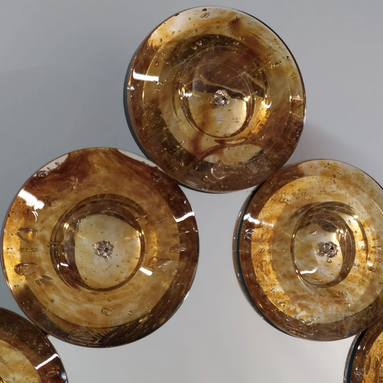 Fratelli Tosi Specchio da parete in vetro di Murano Goccia Ambra