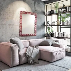 Fratelli Tosi Specchio da parete in vetro di Murano Rettangolo Rubino