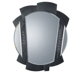 Barbini Specchio da parete Karat in vetro nero
