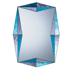 Barbini Specchio da parete Marilux in vetro di Murano blu