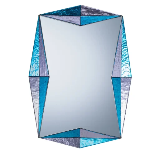 Barbini Specchio da parete Marilux in vetro di Murano blu