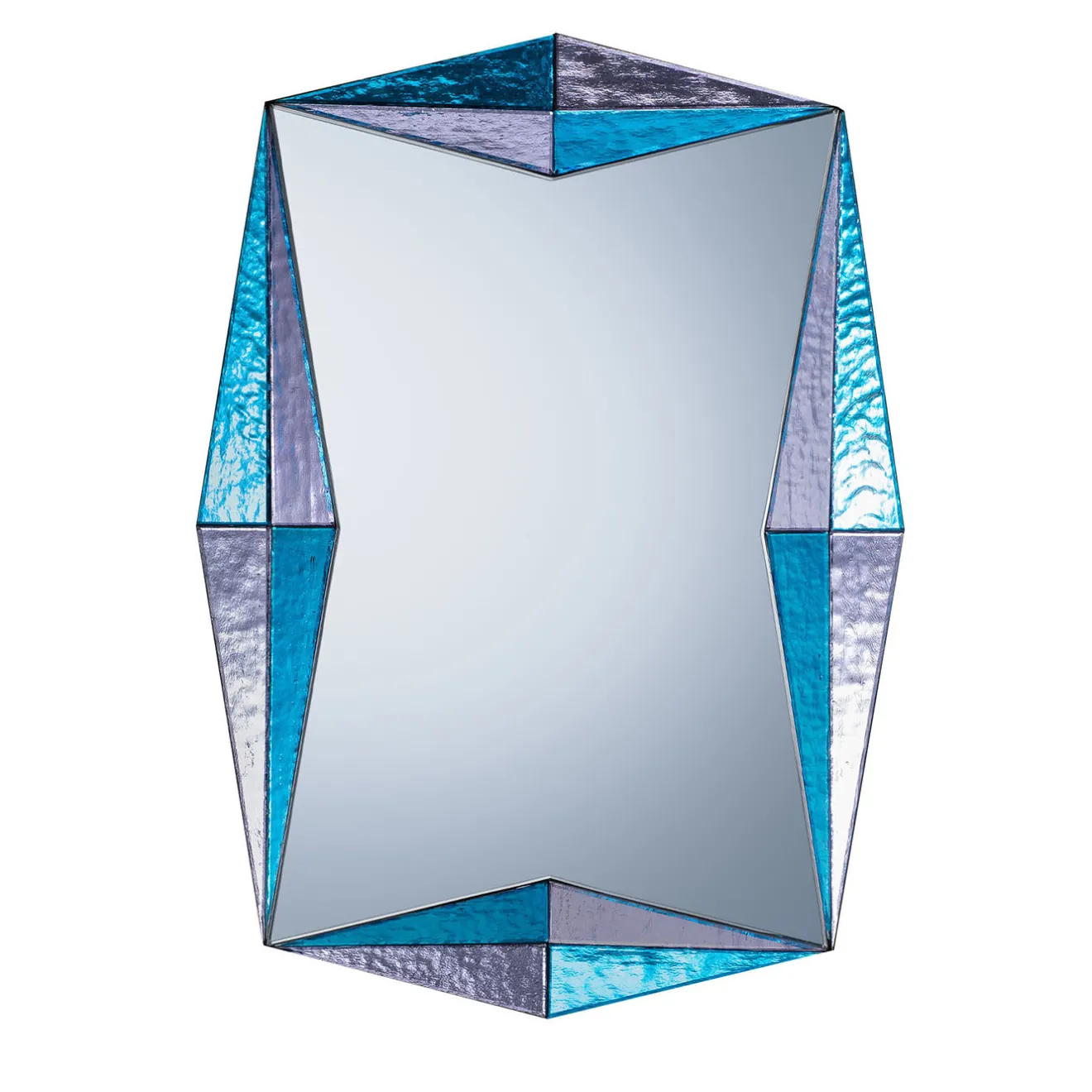 Barbini Specchio da parete Marilux in vetro di Murano blu