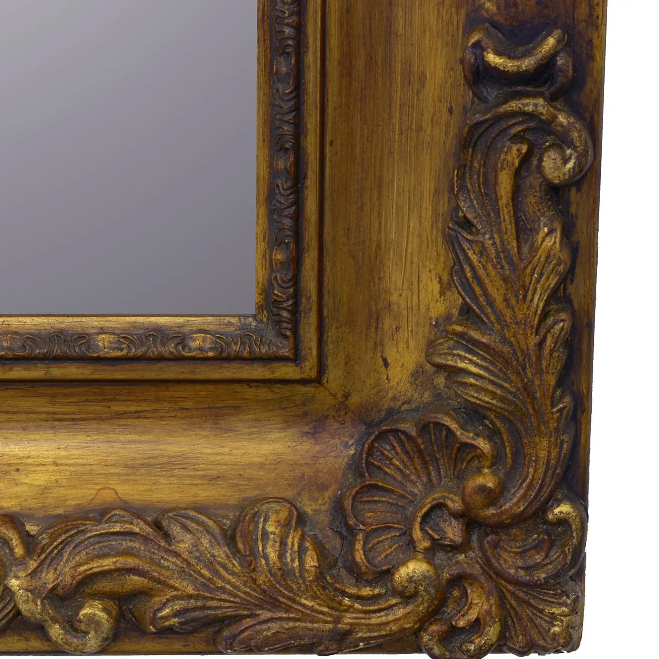 Caiafa Specchio da parete orizzontale con cornice guantiera oro
