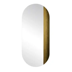 Disain 1971 Specchio da parete ovale Orizzonte in resina spatolata oro