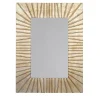 Spini Firenze Specchio da Parete Rettangolare Piccolo con Scanature in Legno Champagne Strip