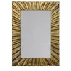 Spini Firenze Specchio da Parete Rettangolare con Scanalature in Legno e Foglia di Bronzo