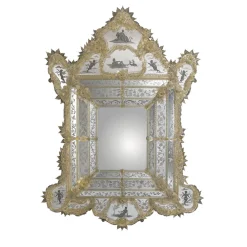 Barbini Specchio da parete Rex con foglia d'oro