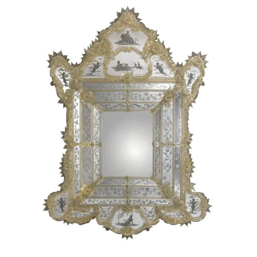 Barbini Specchio da parete Rex con foglia d'oro