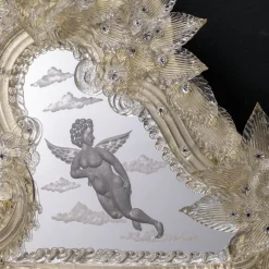 Barbini Specchio da parete Rex con foglia d'oro