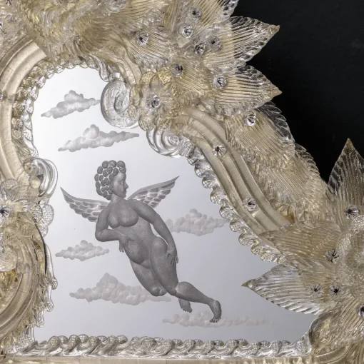 Barbini Specchio da parete Rex con foglia d'oro