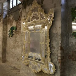 Barbini Specchio da parete Rex con foglia d'oro