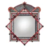 Barbini Specchio da parete Tyrus in vetro di Murano rosso