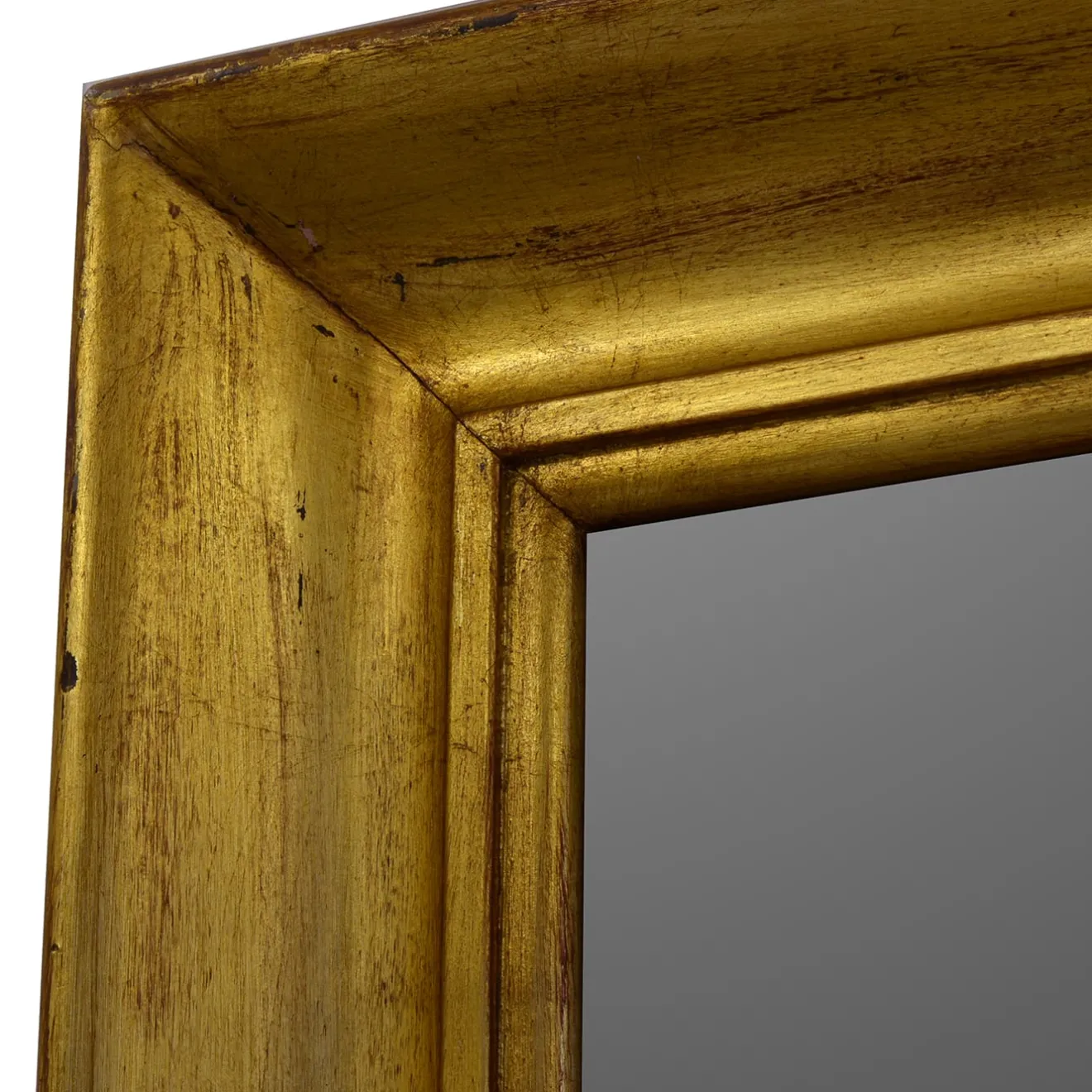 Caiafa Specchio da parete verticale con cornice guantiera oro