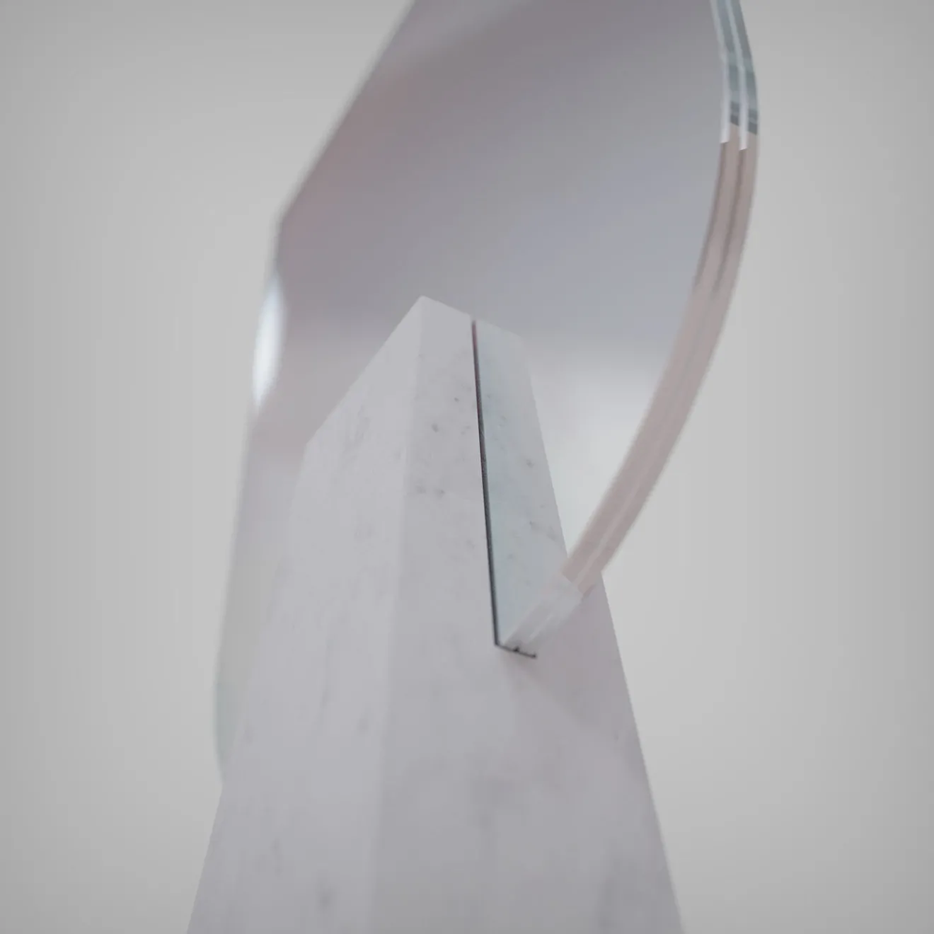 Carcino Design Specchio da tavolo Ophelia Bianco Carrara