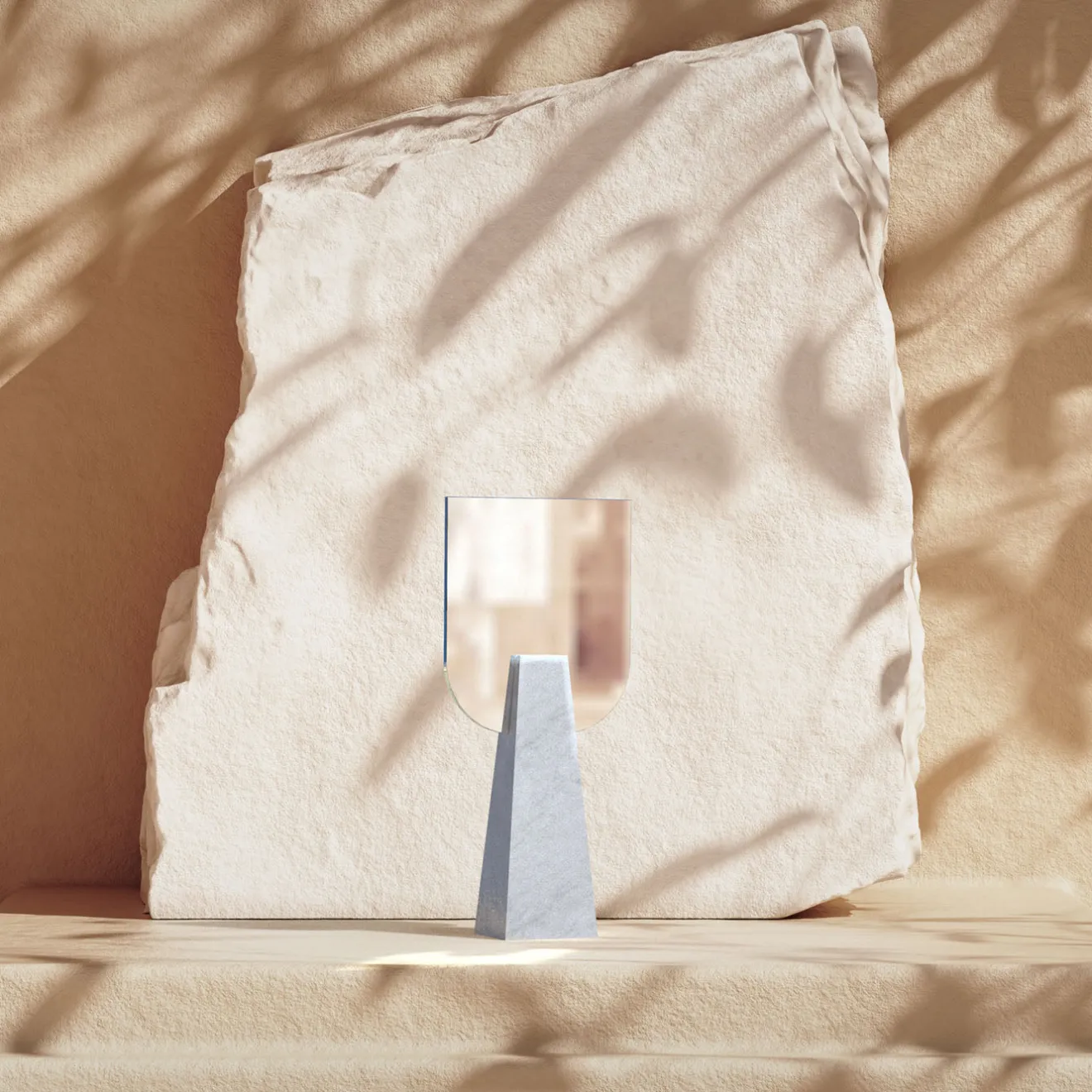 Carcino Design Specchio da tavolo Ophelia Bianco Carrara