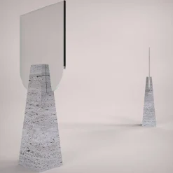 Carcino Design Specchio da tavolo Ophelia in travertino