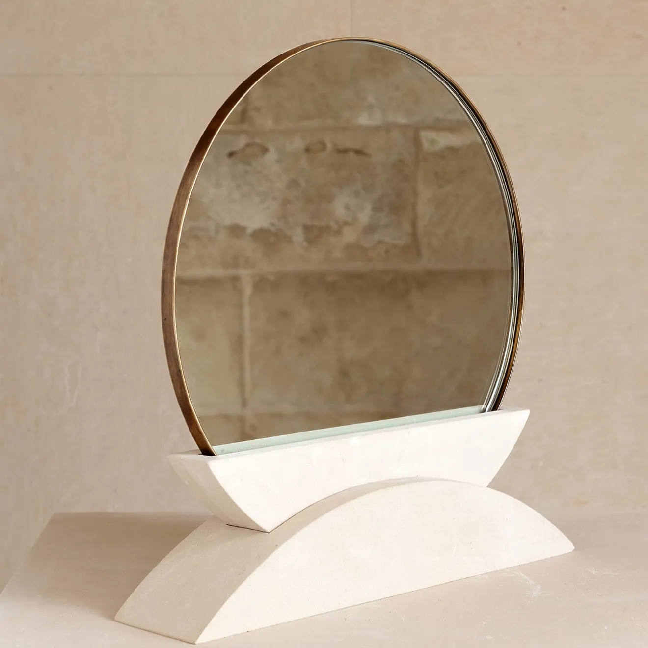 Pimar Limestone Specchio da tavolo Orizzonte di Apospersano