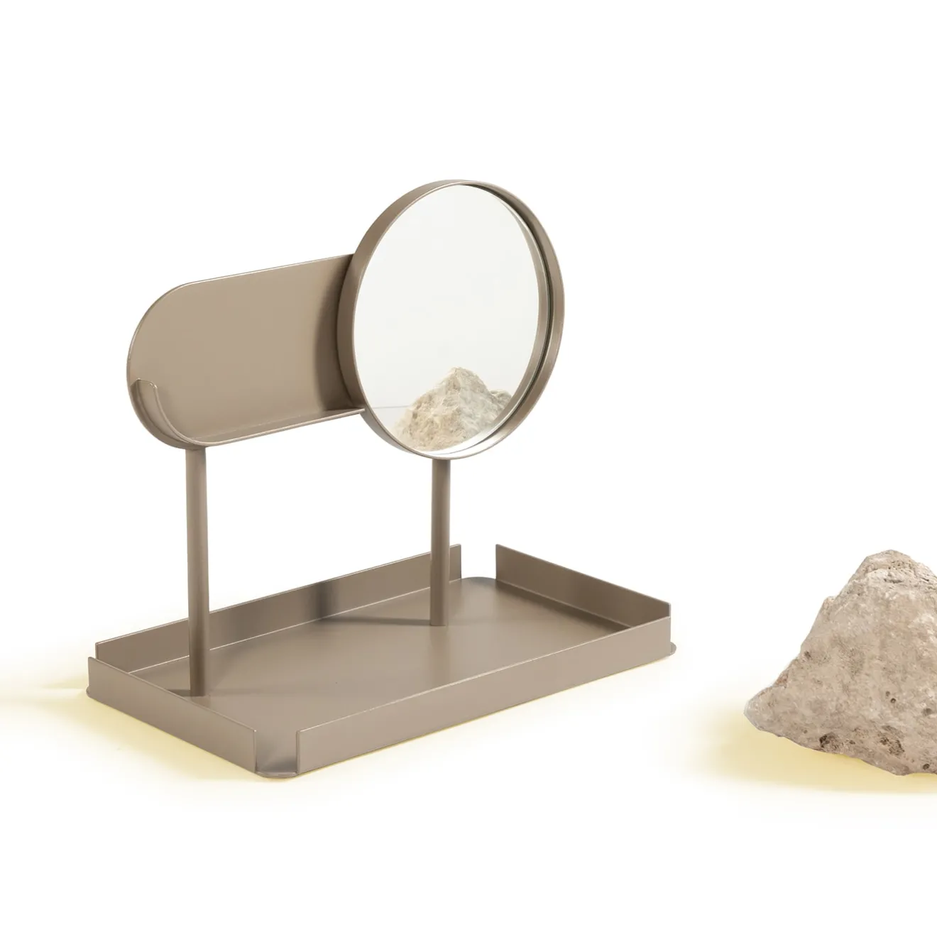 Orografie Specchio da tavolo Virgola Beige di Xu Zheng